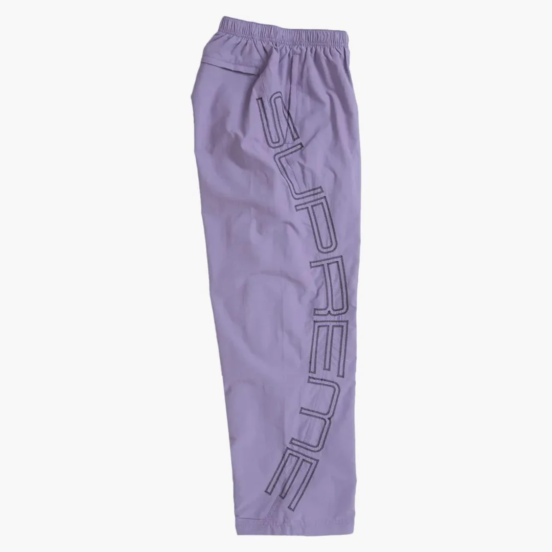 Supreme Spellout Embroidered Track Pant (ss25) Dusty Purple - Image 3