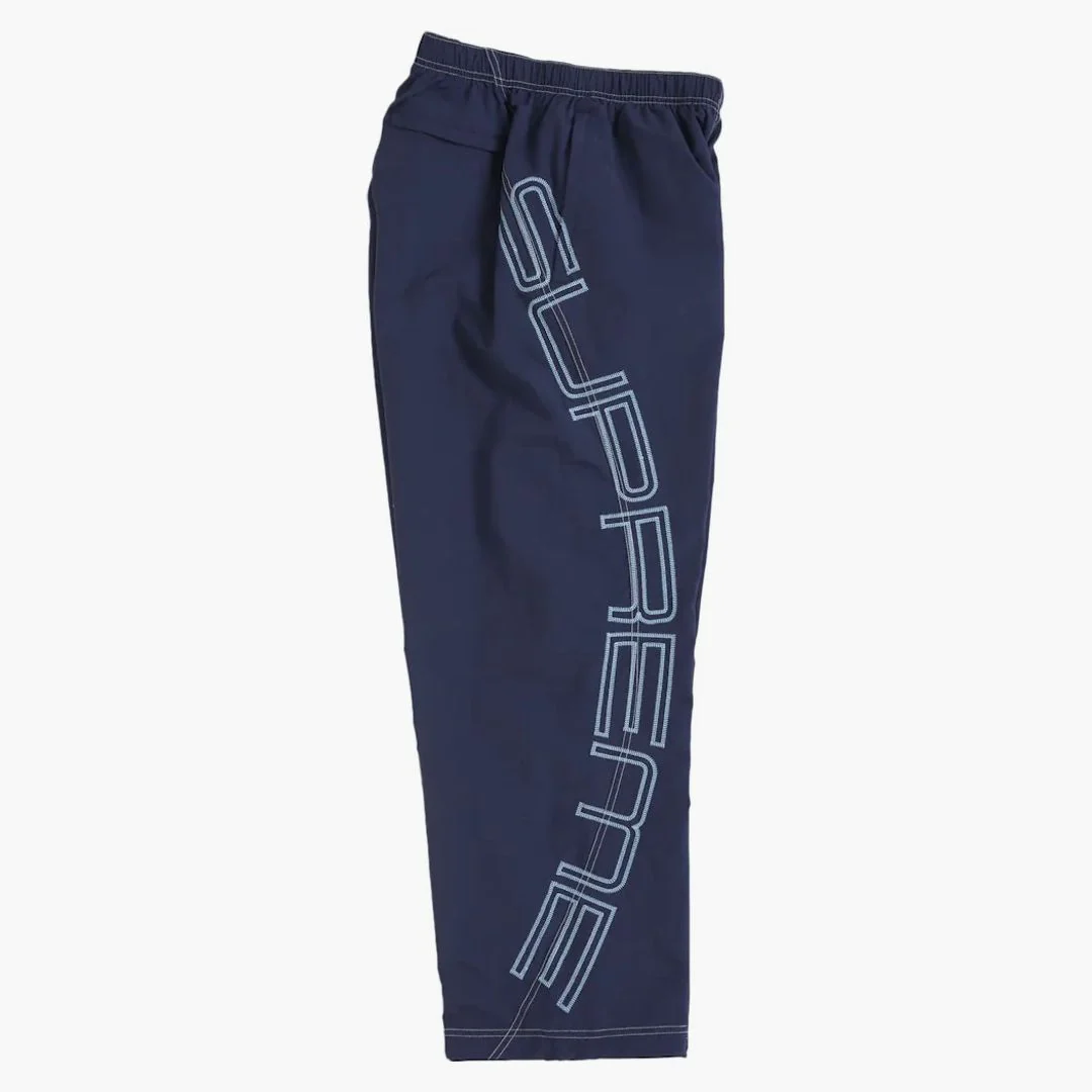 Supreme Spellout Embroidered Track Pant (ss25) Navy - Image 3