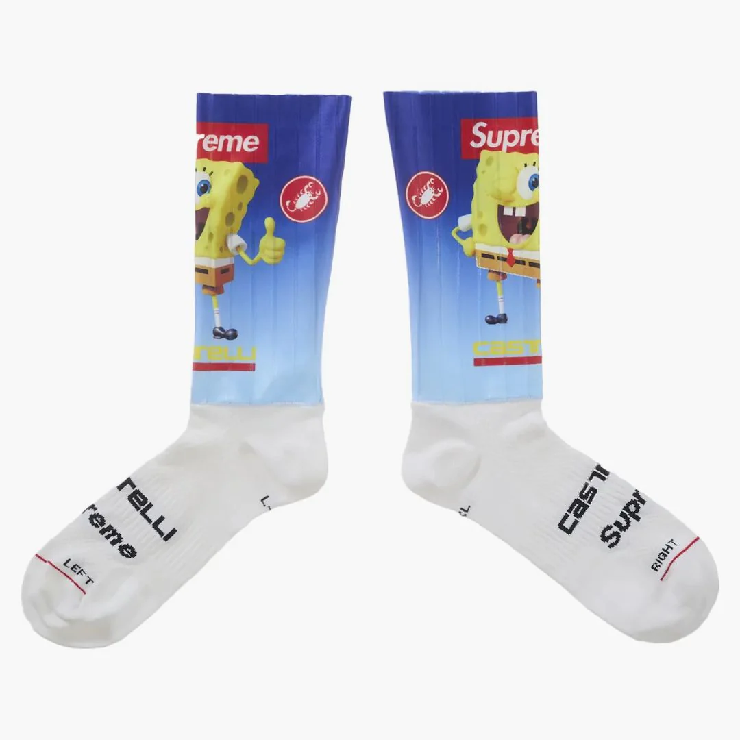 Supreme Spongebob Squarepants Castelli Cycling Sock (1 Pack) White - Image 3