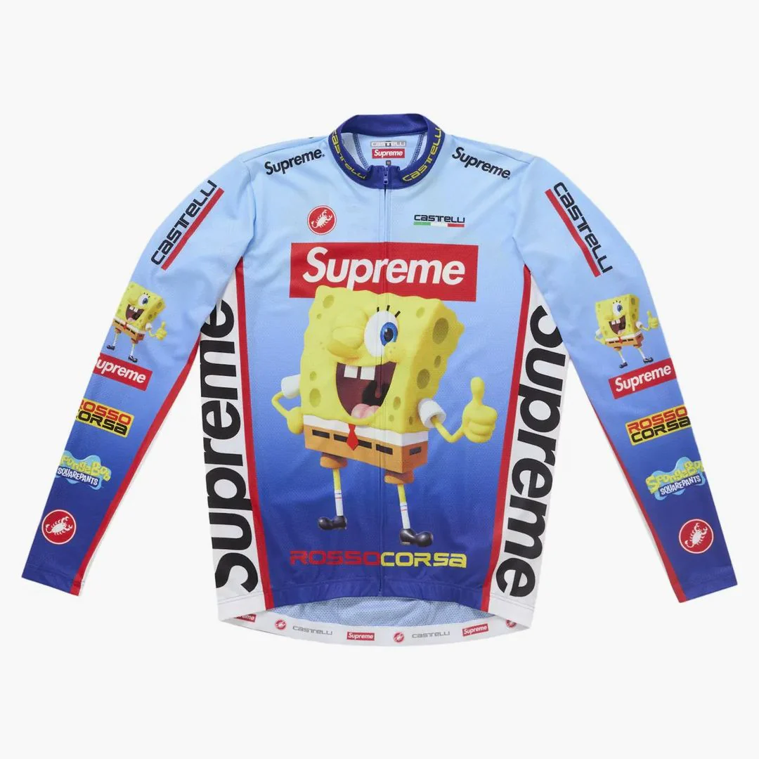 Supreme Spongebob Squarepants Castelli L/s Cycling Jersey Blue - Image 2