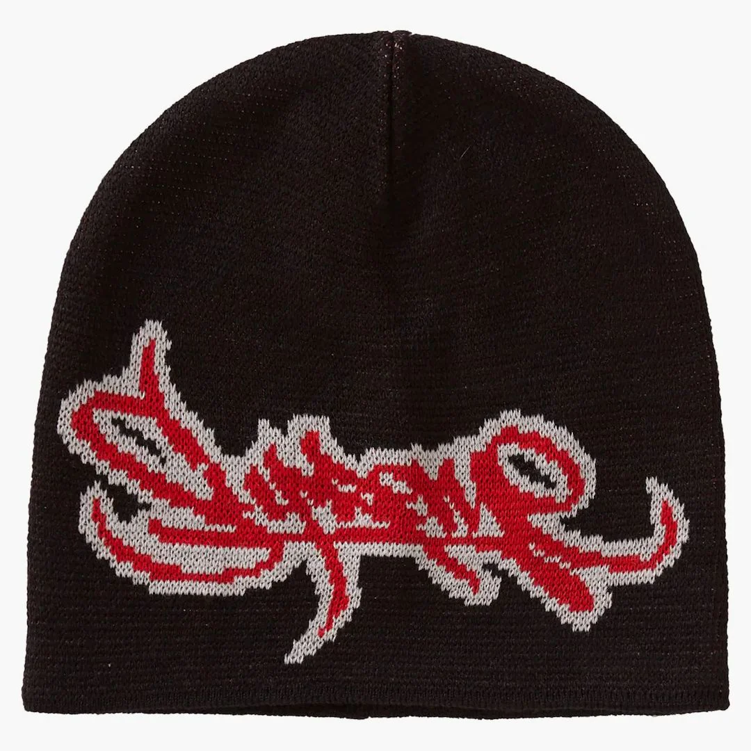 Supreme Tag Logo Beanie Black
