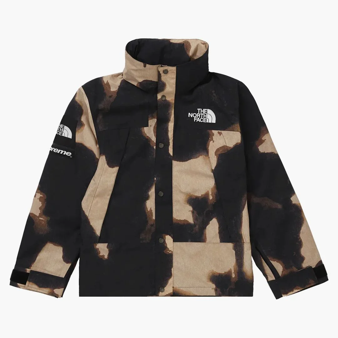 Supreme The North Face Bleached Denim Print Mountain Jacket Black - Image 3