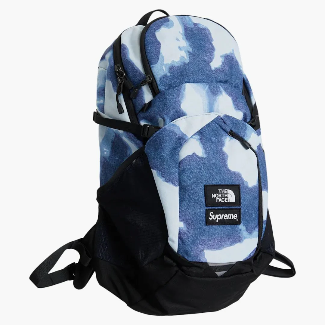Supreme The North Face Bleached Denim Print Pocono Backpack Indigo - Image 2