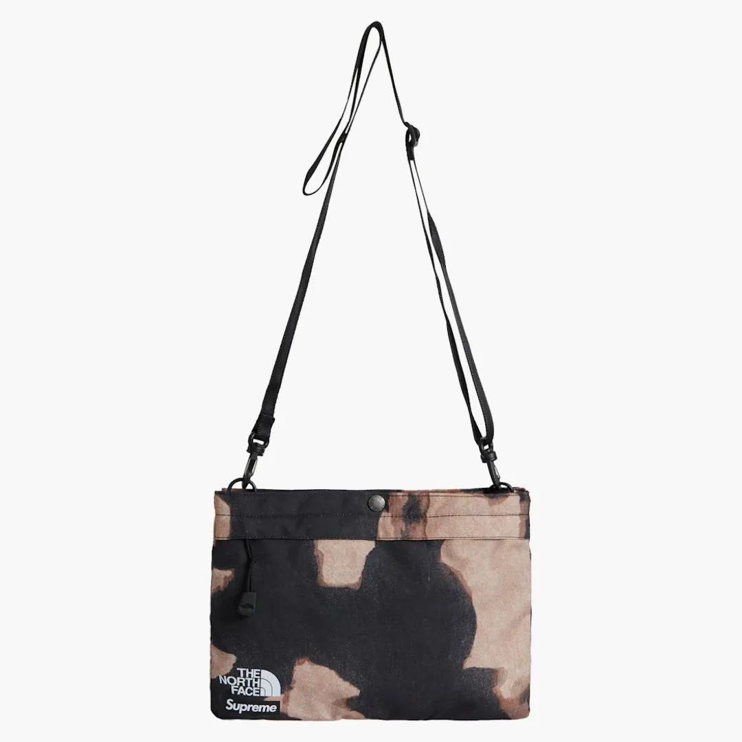 Supreme The North Face Bleached Denim Print Shoulder Bag Black