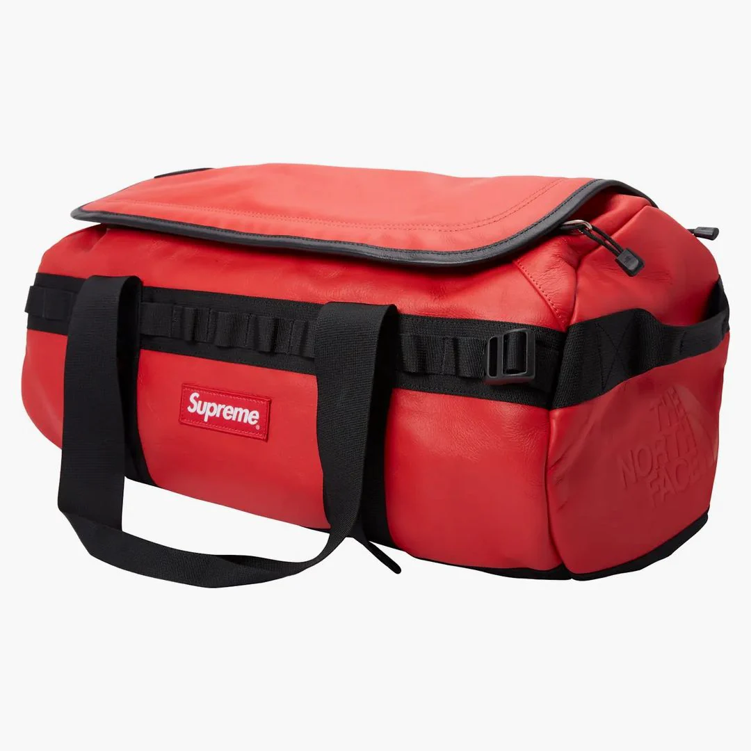Supreme The North Face Leather Base Camp Duffel Red - Image 2