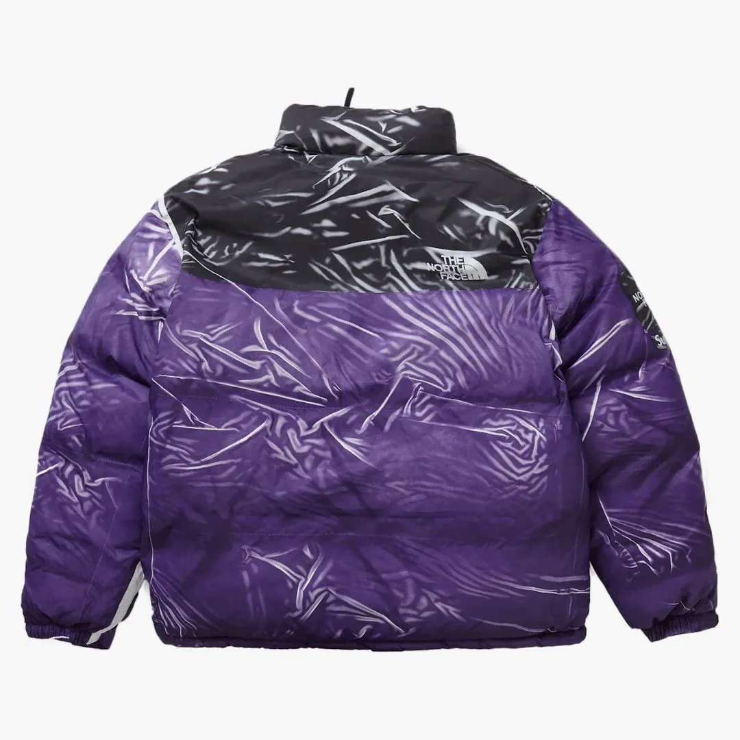 Supreme The North Face Printed Nuptse Trompe L'oeil Jacket Purple - Image 3