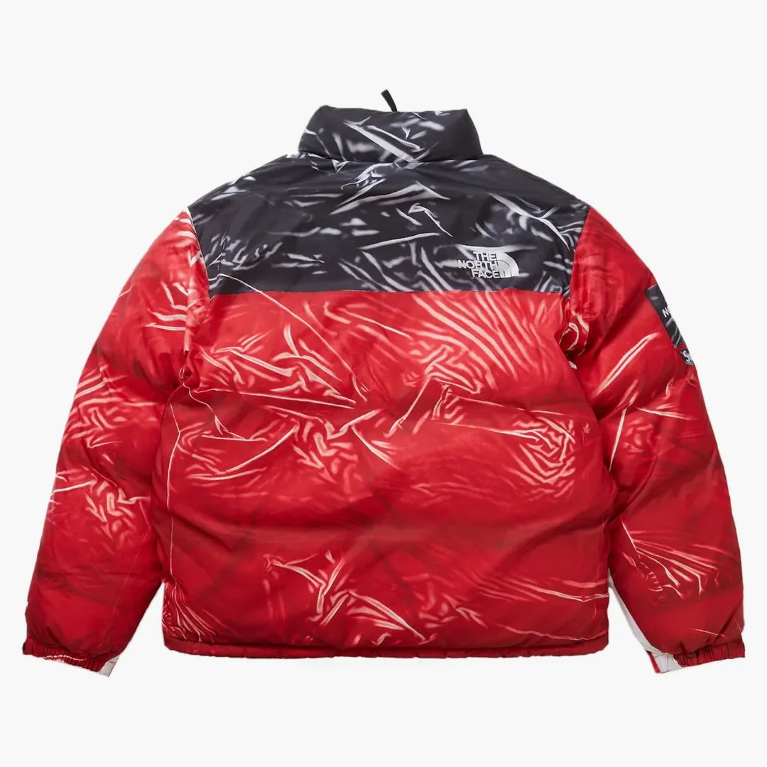 Supreme The North Face Printed Nuptse Trompe L'oeil Jacket Red - Image 3