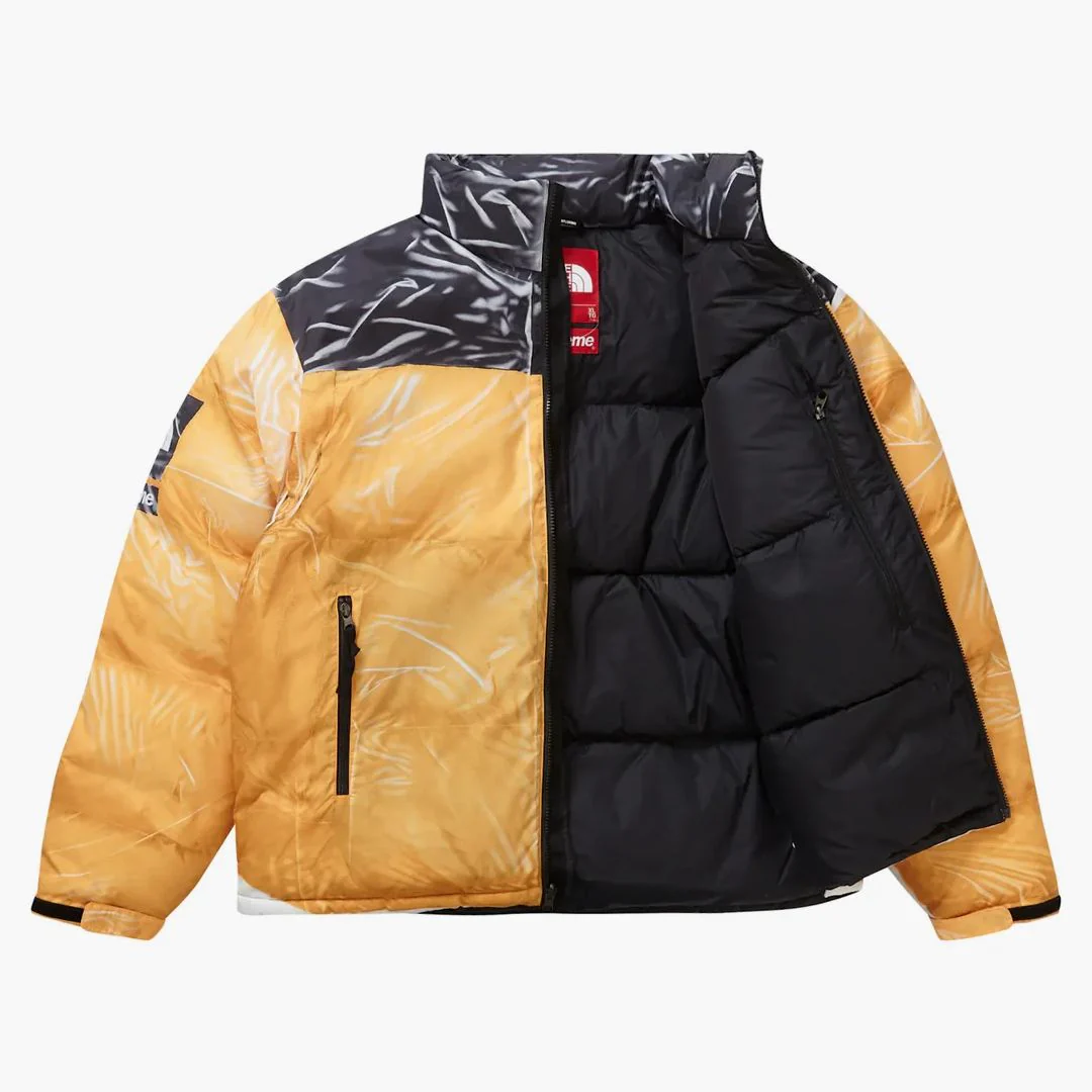 Supreme The North Face Printed Nuptse Trompe L'oeil Jacket Yellow - Image 3