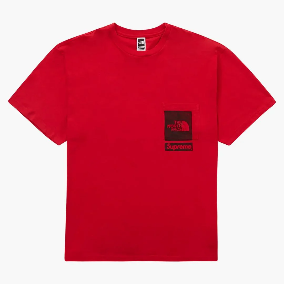 Supreme The North Face Printed Pocket Tee Red