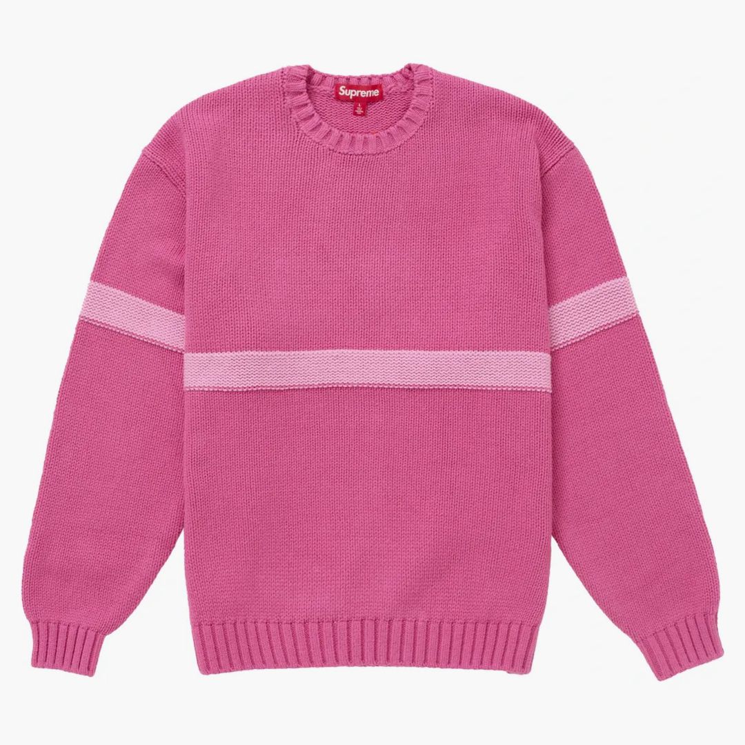 Supreme Tonal Applique Sweater Dark Pink