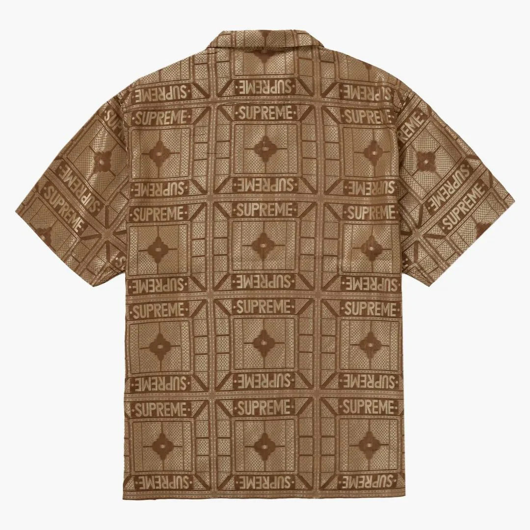 Supreme Tray Jacquard S/s Shirt Tan - Image 2