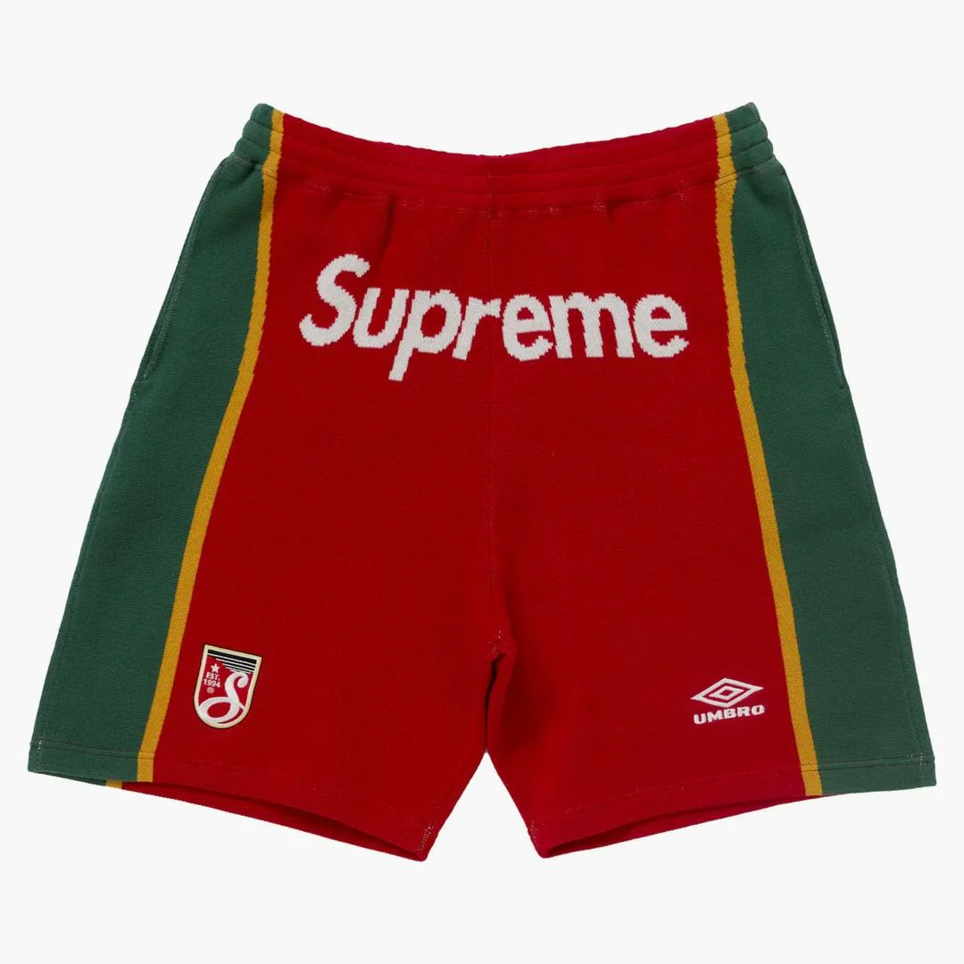 Supreme Umbro Knit Soccer Short Red
