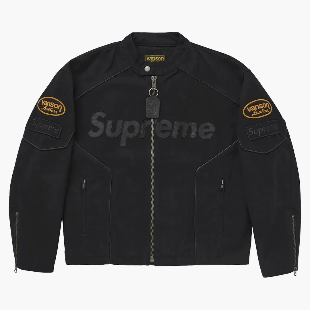 Supreme Vanson Leathers Cordura Cotton Jacket Black
