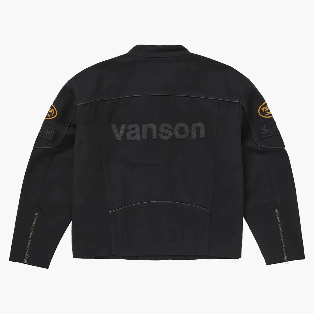 Supreme Vanson Leathers Cordura Cotton Jacket Black - Image 2