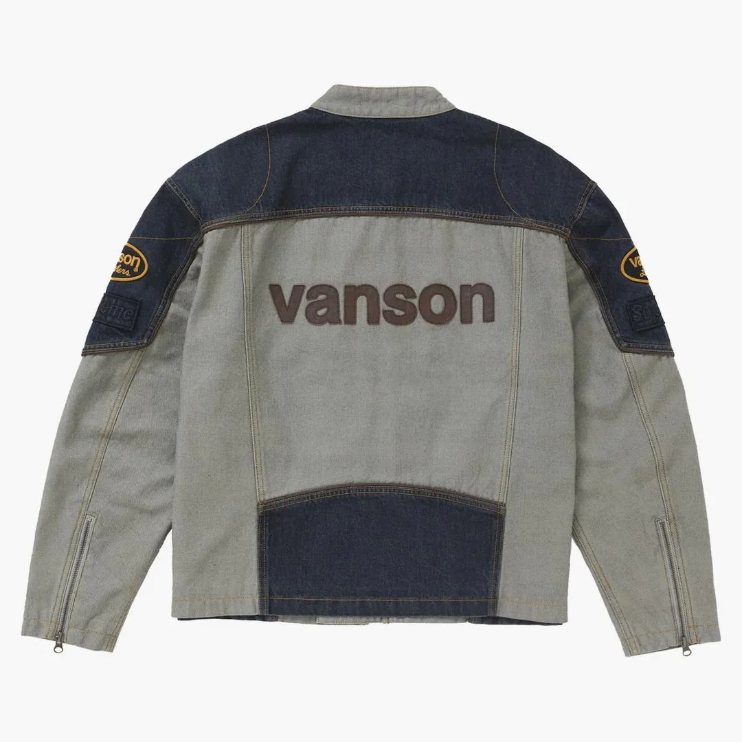 Supreme Vanson Leathers Cordura Cotton Jacket Denim - Image 2