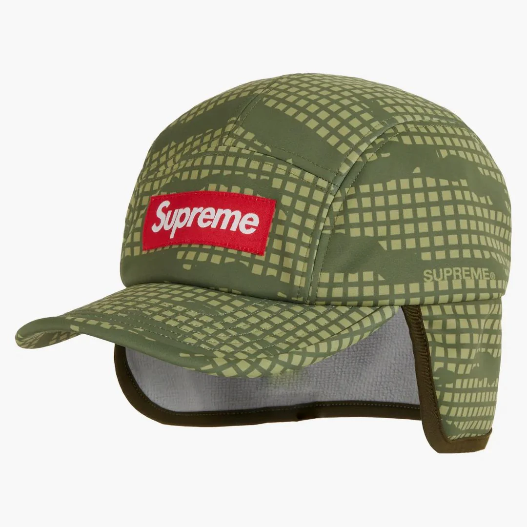 Supreme Windstopper Earflap Camp Cap Olive Grid Camo - Image 3