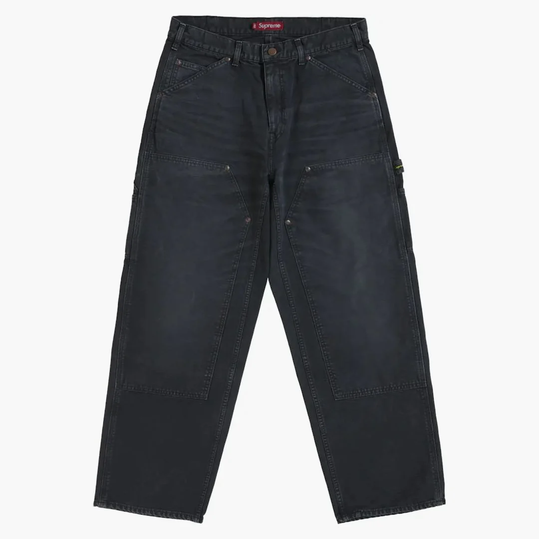 Supreme Worn Double Knee Painter Pant Black