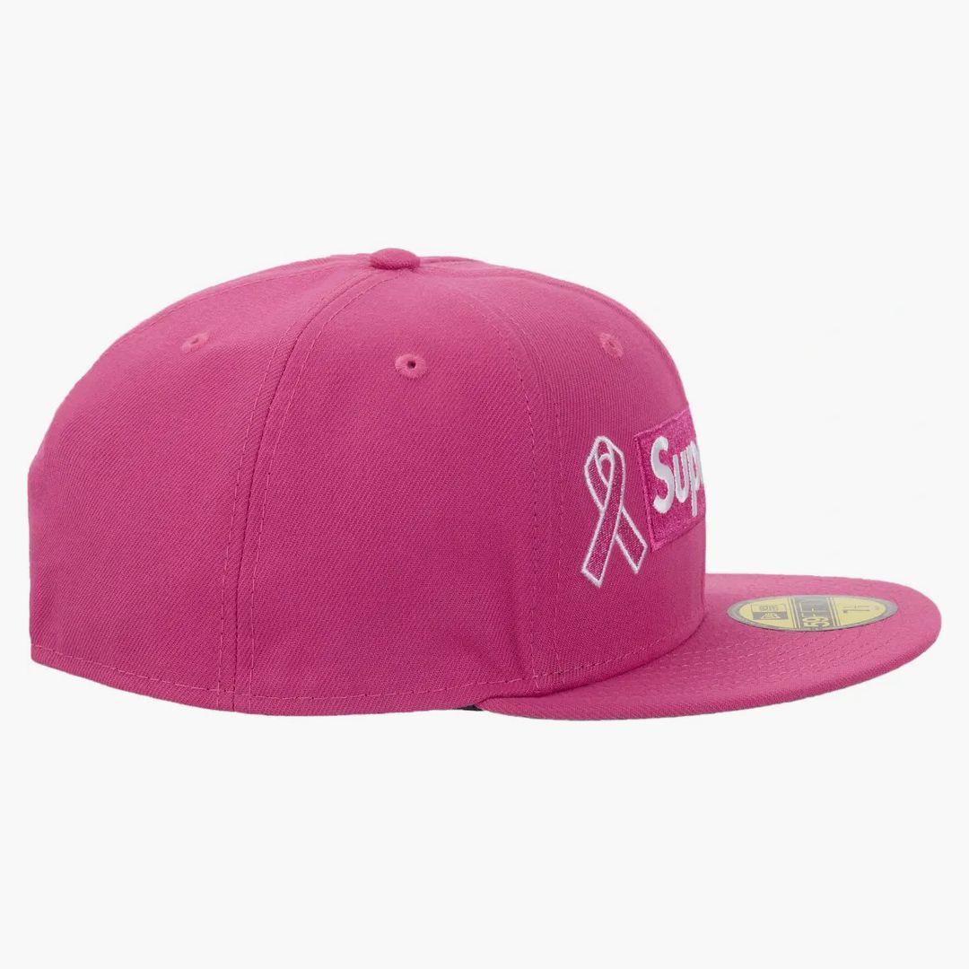 Supreme X New Era Breast Cancer Awareness Box Logo Fitted Hat Pink - Image 3