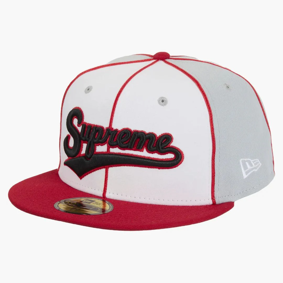Supreme X New Era Piping Script Logo Cap Grey