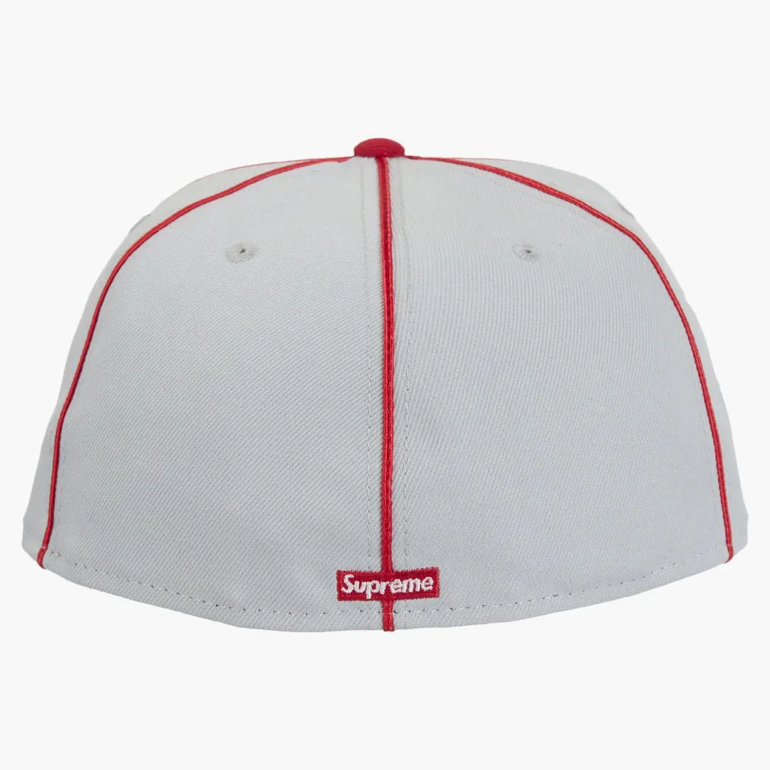 Supreme X New Era Piping Script Logo Cap Grey - Image 2