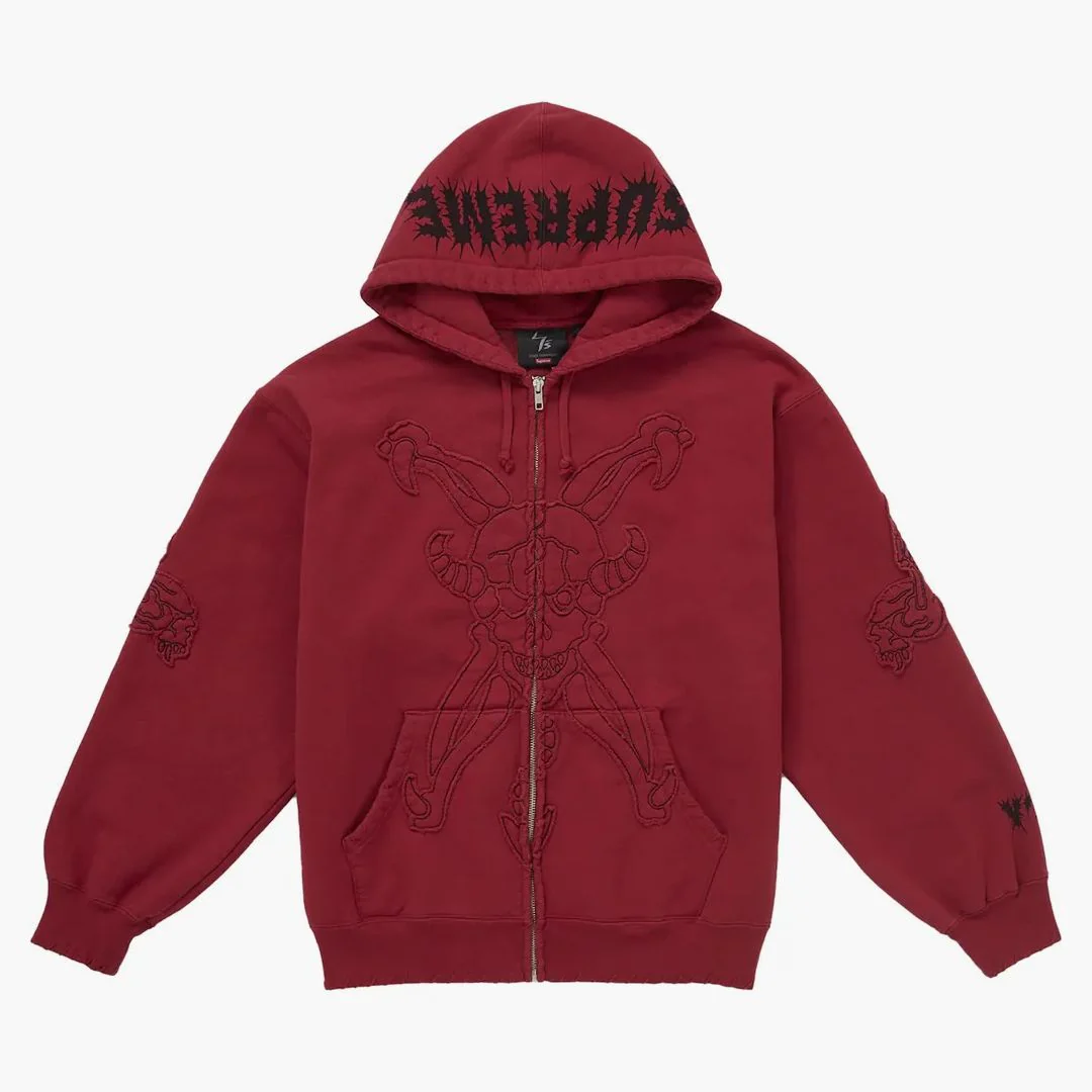 Supreme Y's By Yohji Yamamoto Zip Up Hooded Sweatshirt Red