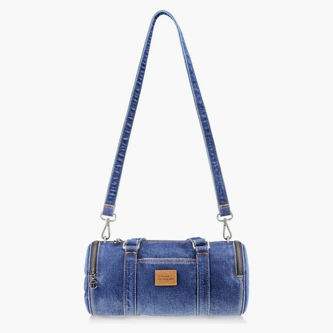 Telfar Medium Denim Duffle Blue - Image 2
