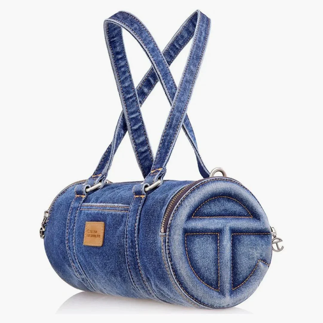 Telfar Medium Denim Duffle Blue - Image 3