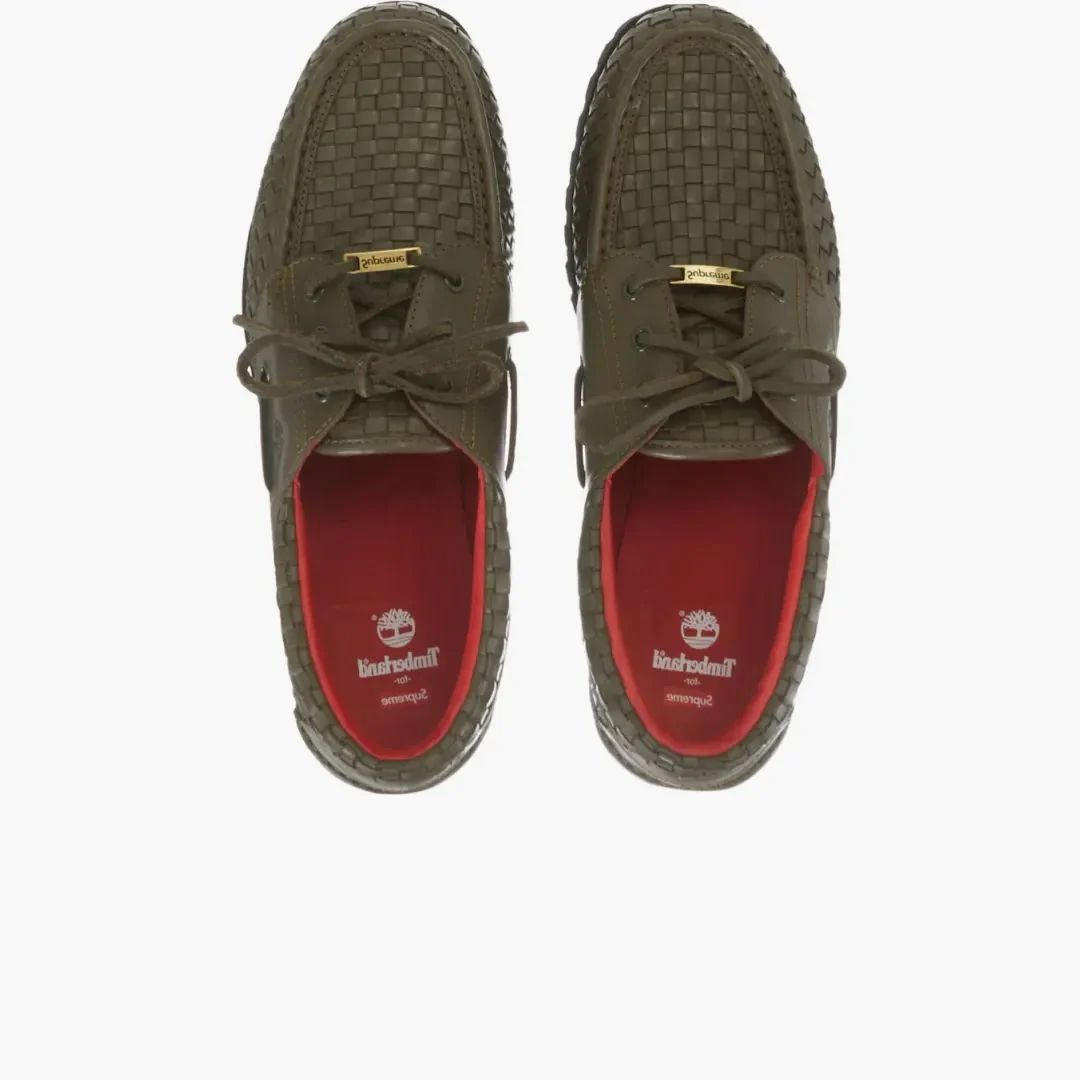 Timberland Woven Leather 3-eye Lug Supreme Olive - Image 3