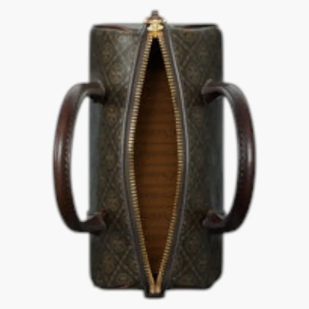 Tory Burch T Monogram Coated Canvas Mini Barrel Bag French Press - Image 2