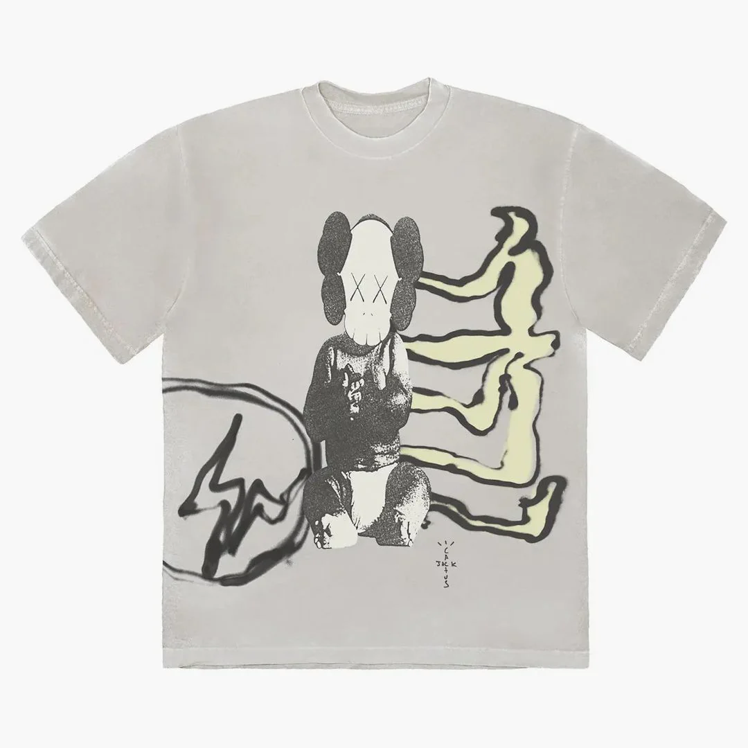 Travis Scott Cactus Jack + Kaws For Fragment Tee Aged Yellow