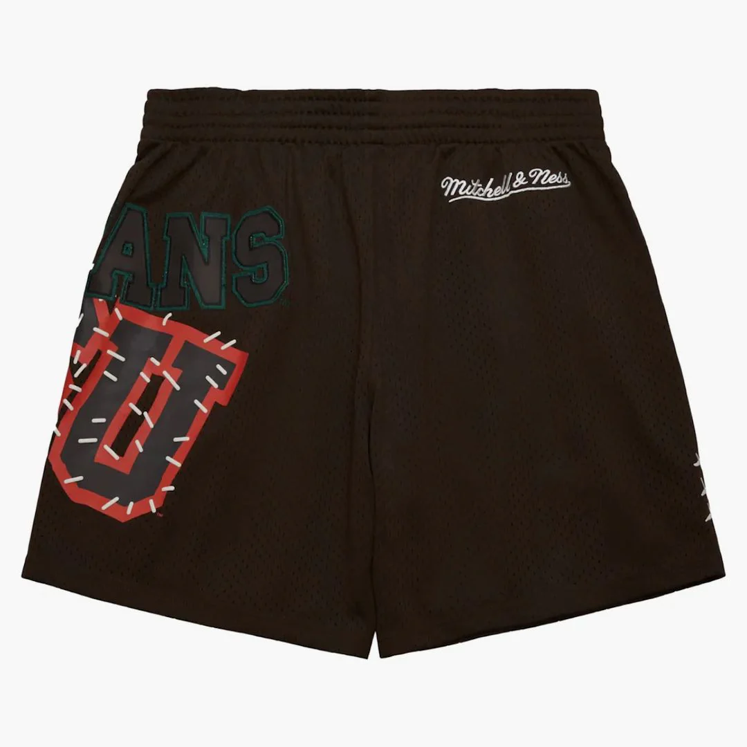 Travis Scott X Mitchell & Ness Michigan State Spartans Basketball Shorts Brown - Image 2