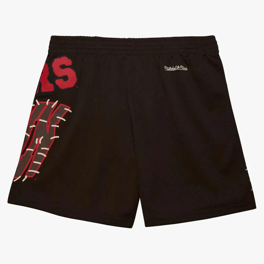 Travis Scott X Mitchell & Ness Wisconsin Badgers Basketball Shorts Brown - Image 2
