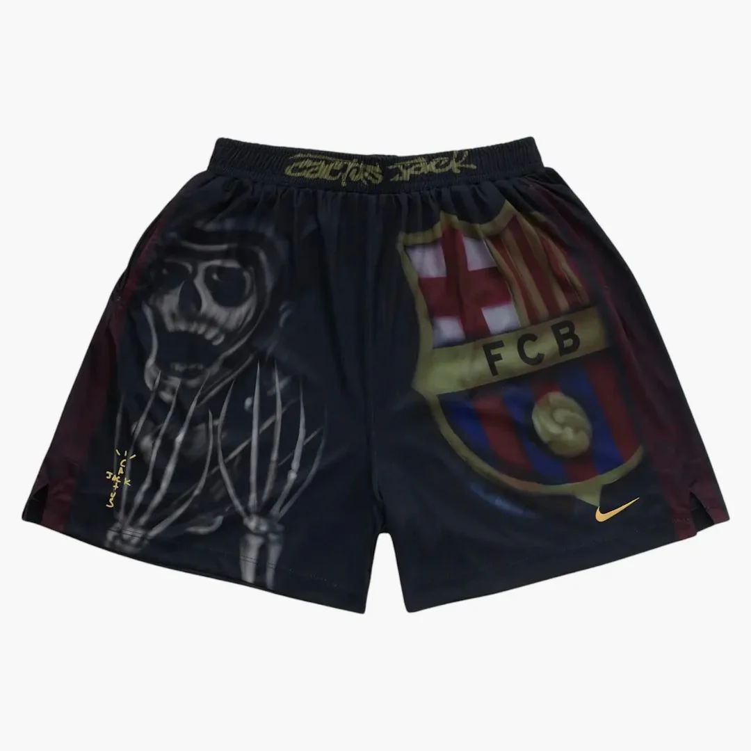 Travis Scott X Nike X Fc Barcelona Skeleton Home Shorts Multicolor