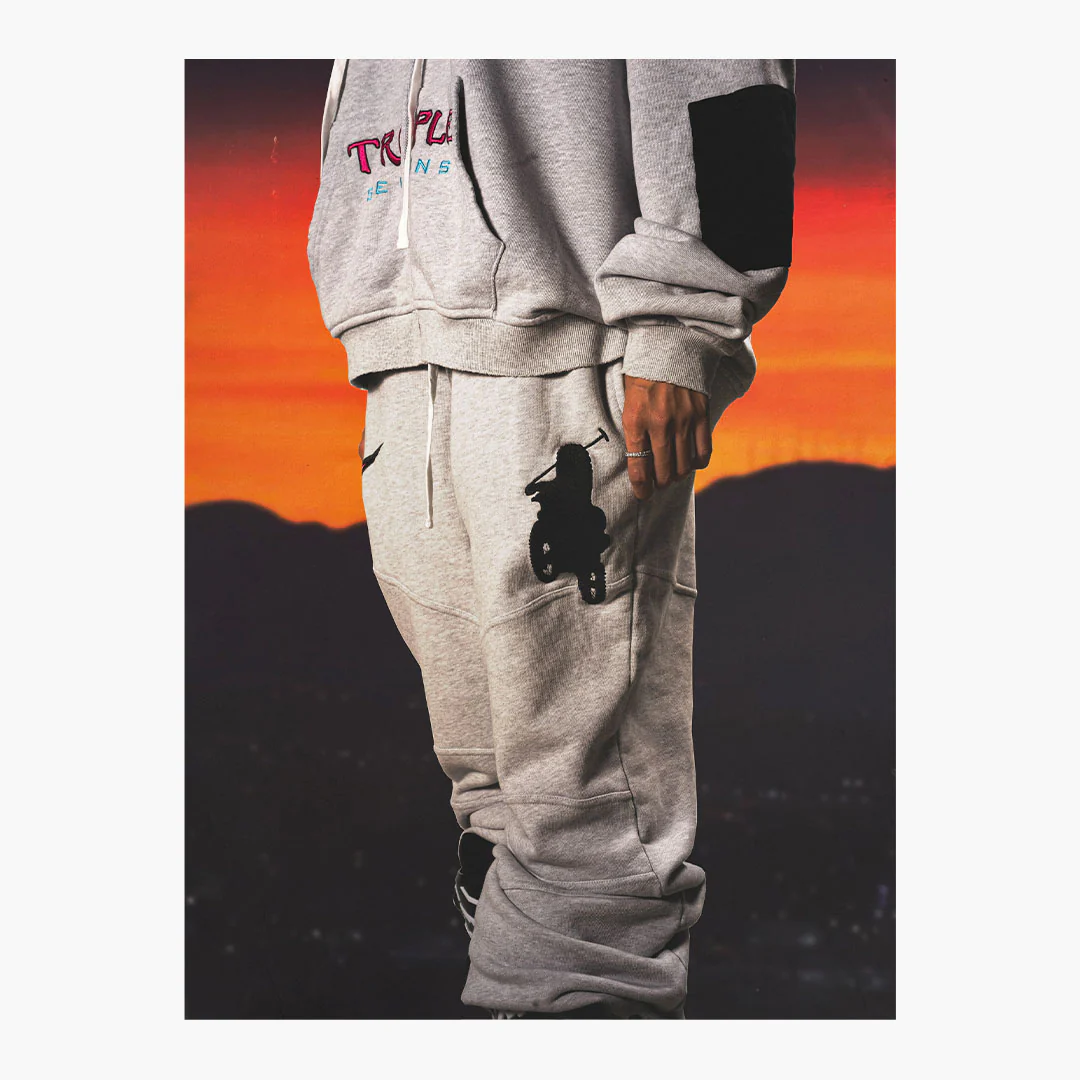 Triple Sevens Moto Vice Sweatpants Grey - Image 5