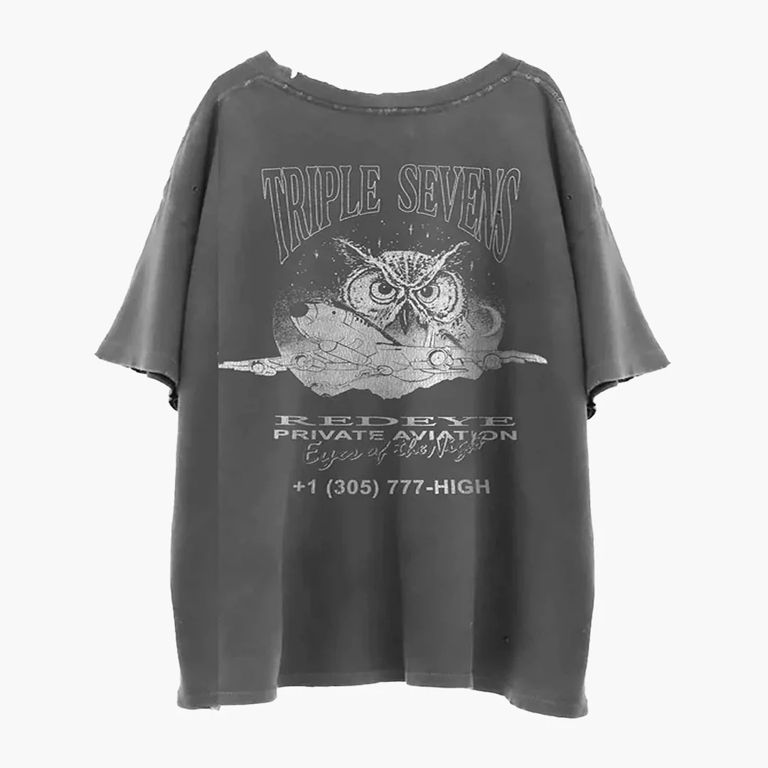 Triple Sevens Night Owl T-Shirt Black - Image 2