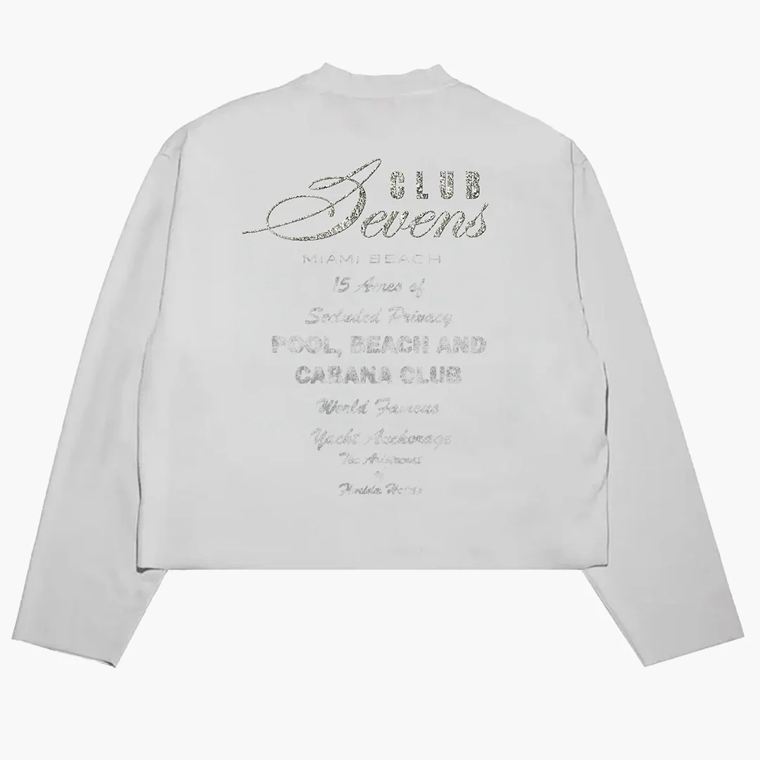 Triple Sevens Room Service Long Sleeve Tee White - Image 2