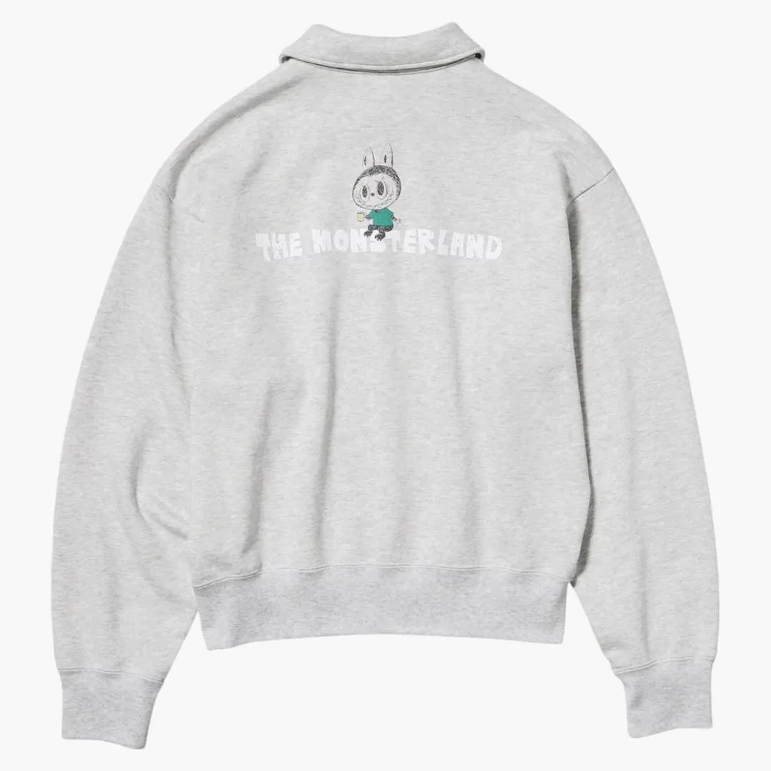 Uniqlo X Pop Mart The Monsters Women's Half-zip Sweatshirt Grey - Image 2