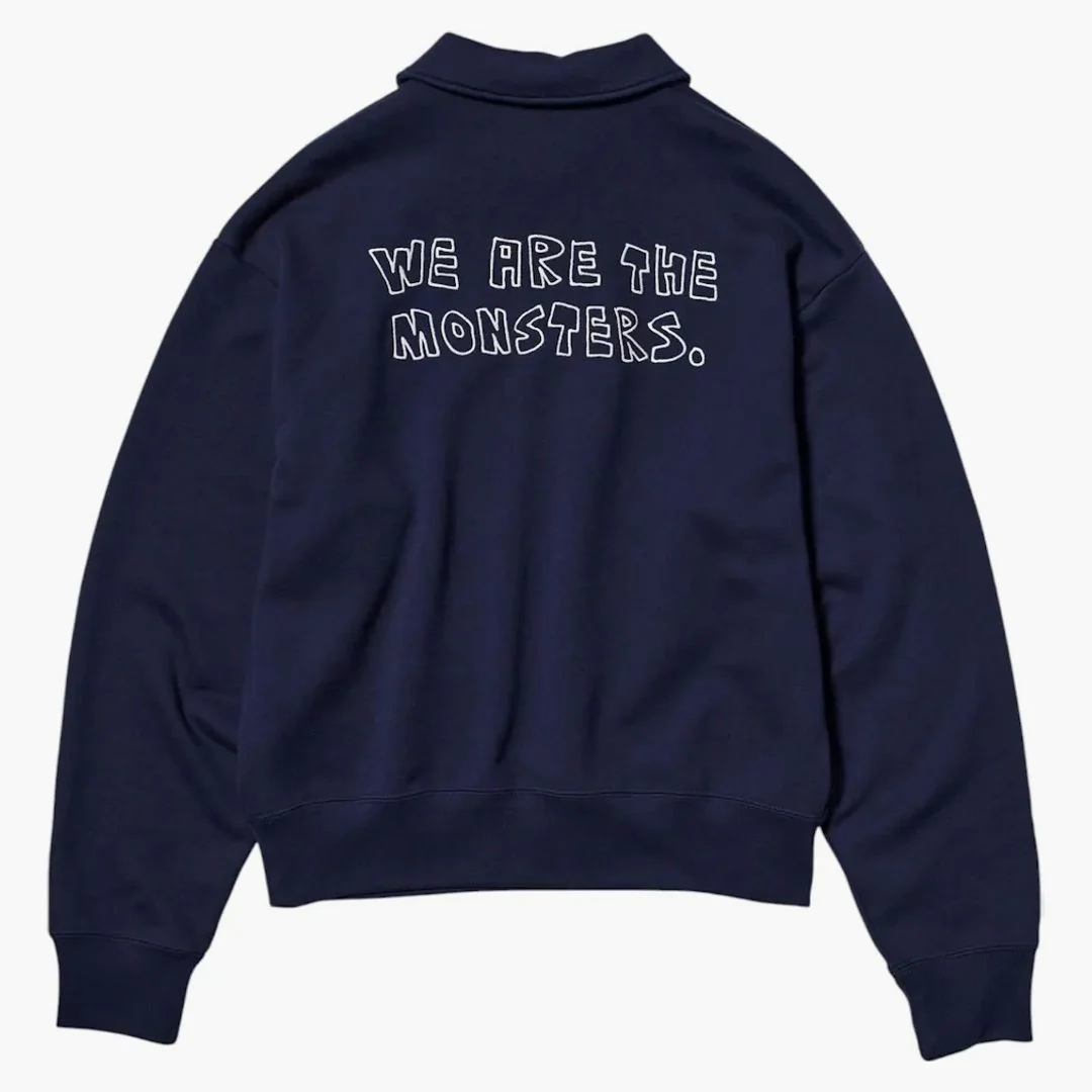 Uniqlo X Pop Mart The Monsters Women's Half-zip Sweatshirt Navy - Image 2