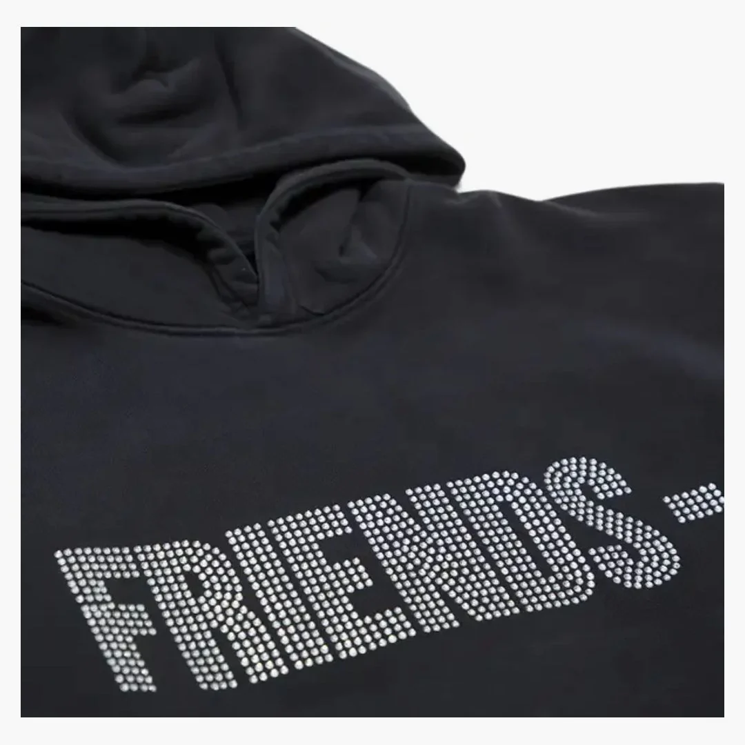 Vlone Friends Rhinstone Hoodie Black - Image 3