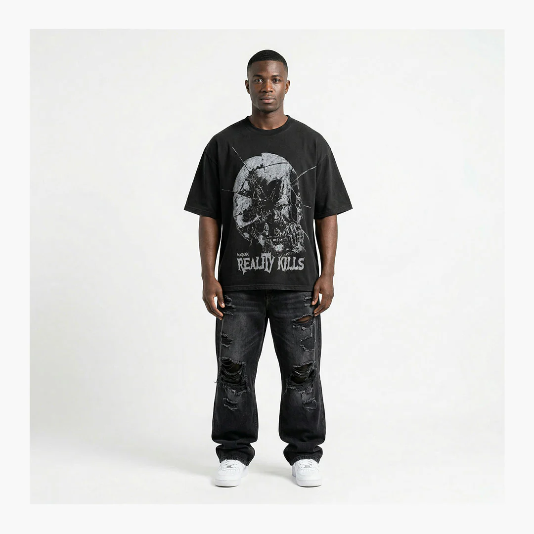 Warman Broken Skull Graphic T-Shirt - Image 2