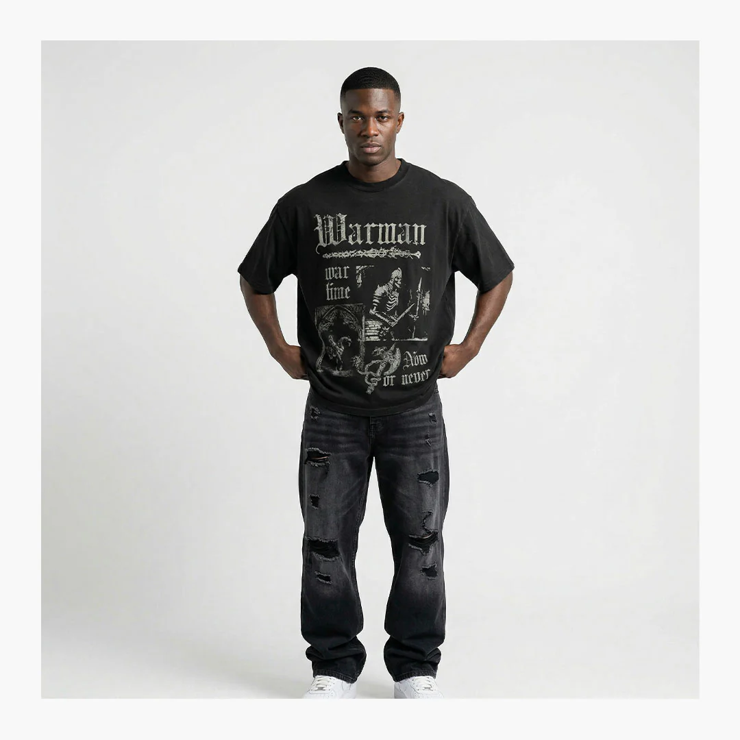 Warman Knight Conquest Graphic T-Shirt Black - Image 2