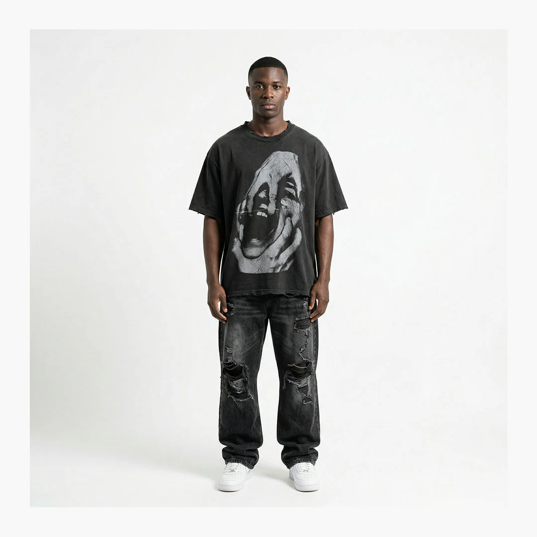 Warman Open Your Mouth Graphic T-Shirt Black - Image 2