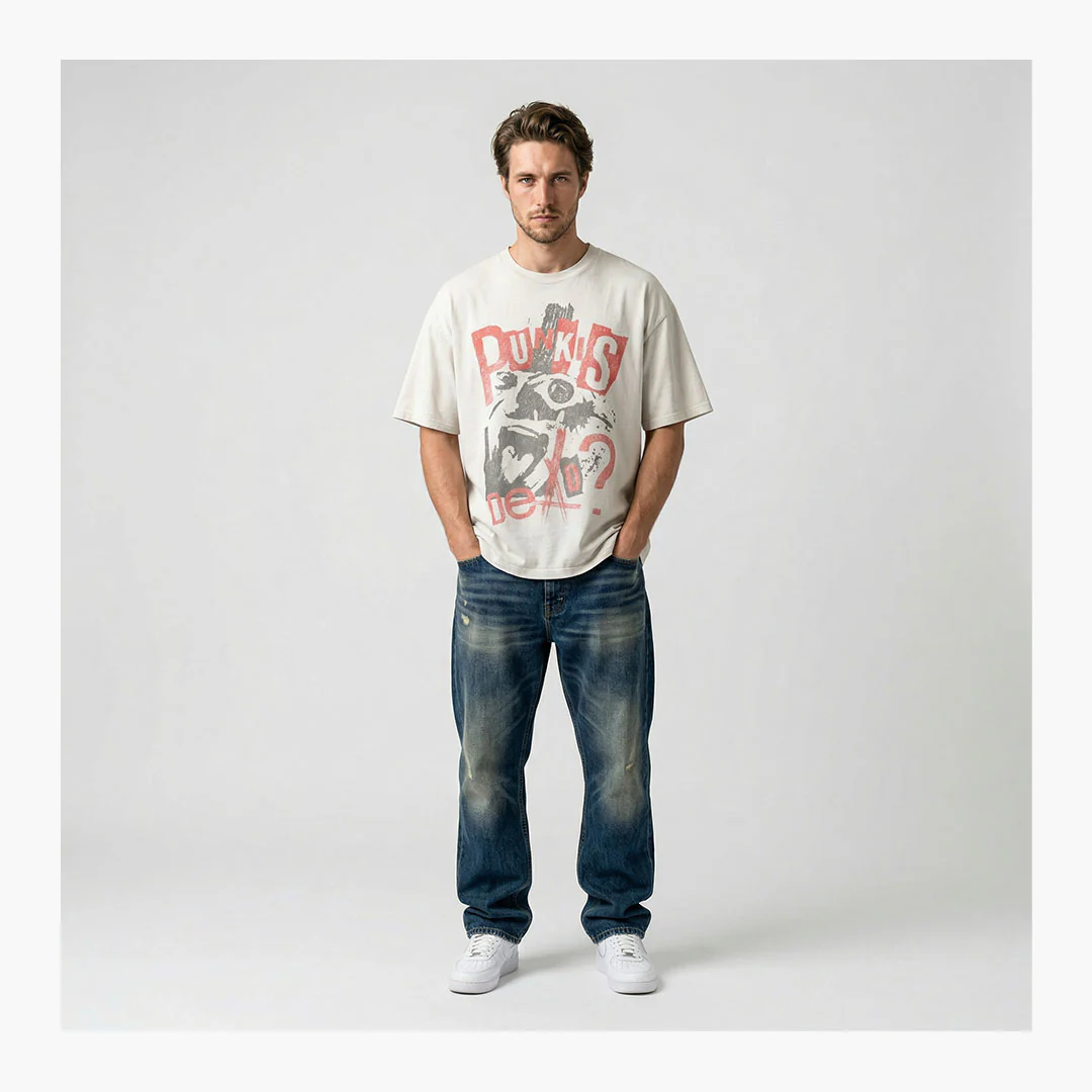 Warman Punks Graphic T-Shirt White - Image 2
