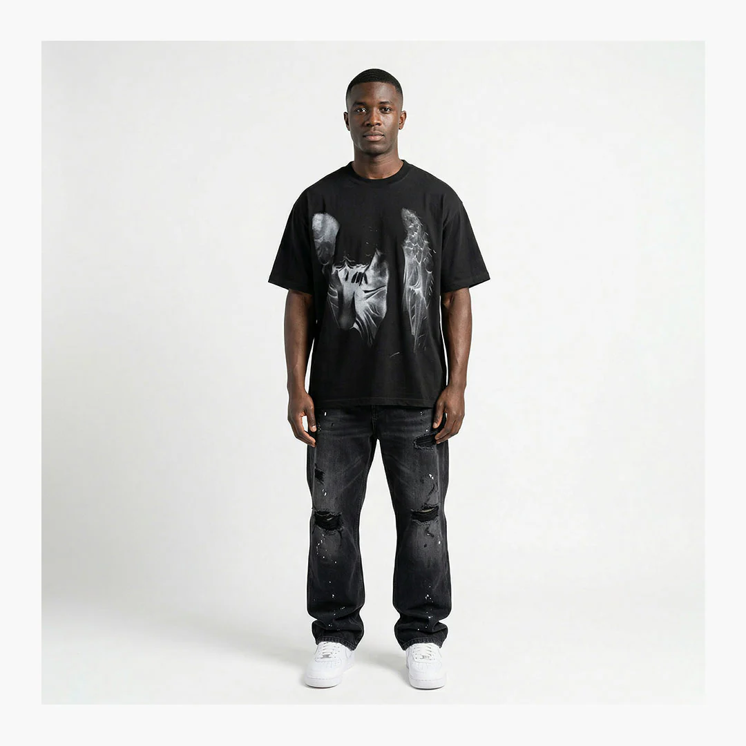 Warman Weeping Angel Graphic T-Shirt Black - Image 2